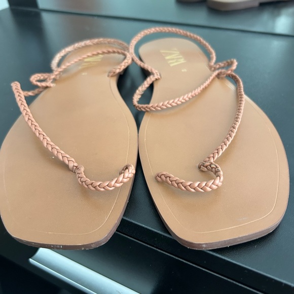 Zara rope flat sandals sz40 - Picture 2 of 3